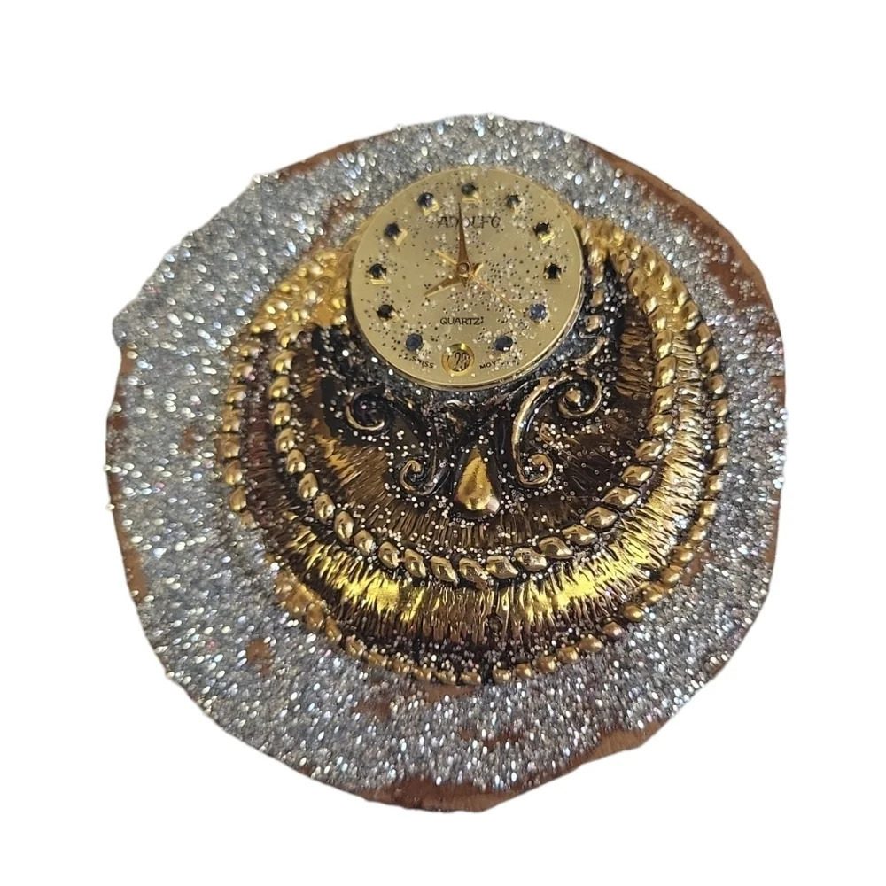 Upcycled Adolfo Watch Glitter Pin